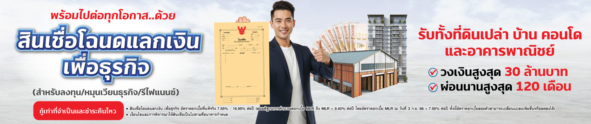 AC สินเชื่อโฉนดแลกเงิน SME Only 2025 SIZE2 Banner Web 1900x400 1